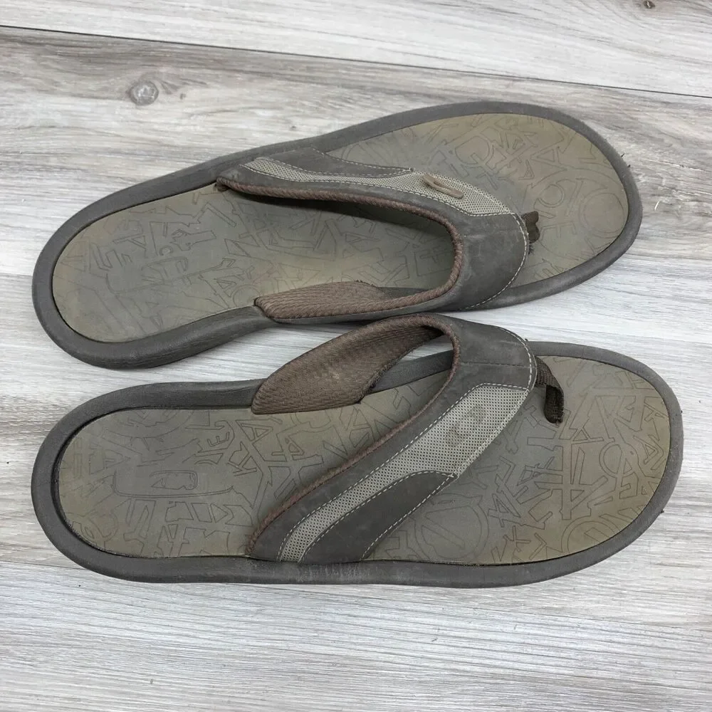 Oakley Supercoil 2.0 Sandal Size 14‎ Brown Thong Flip Flop Slides Slip On Shoes